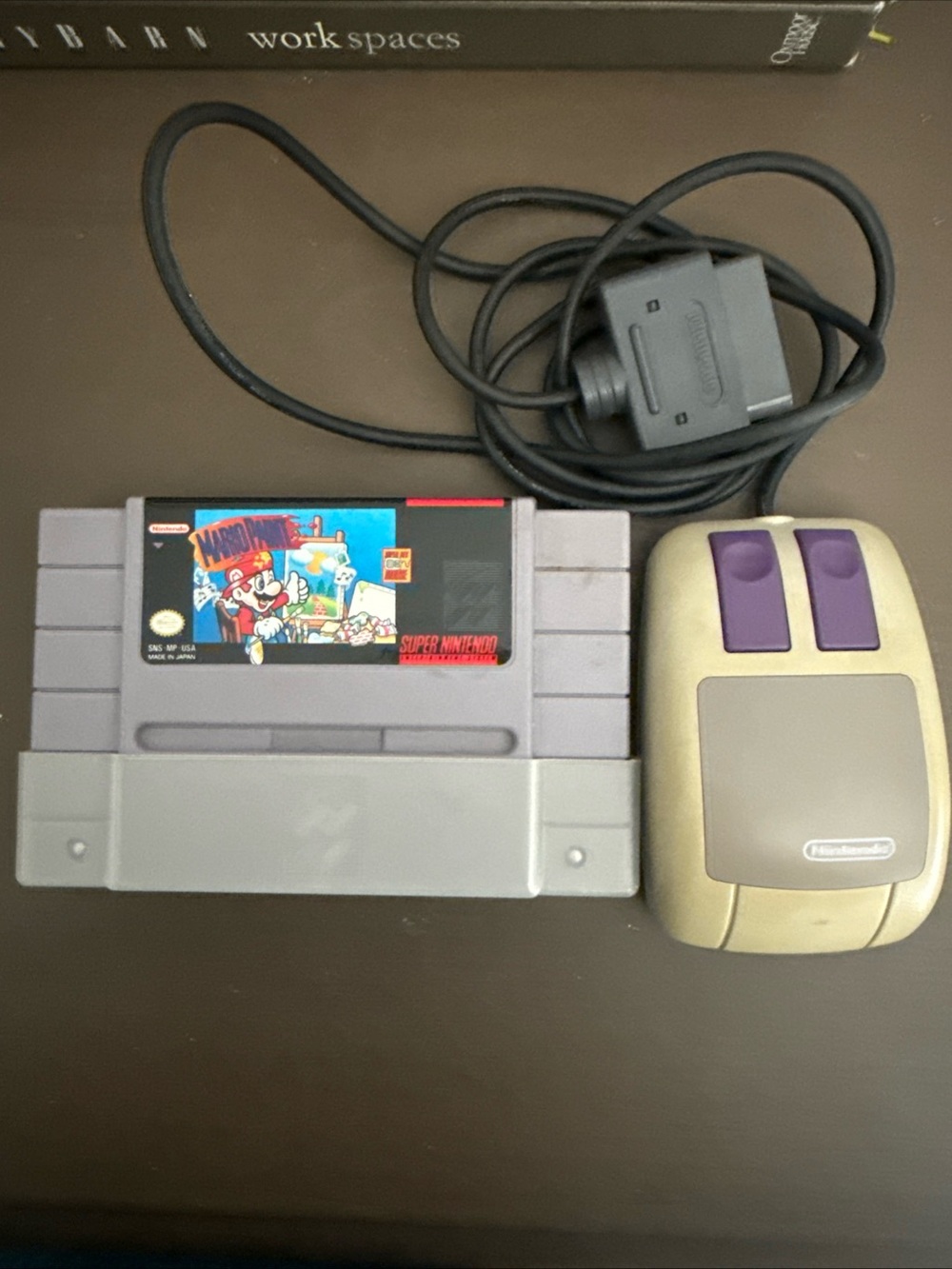 Official Nintendo SNES Super Mario World Game + OEM Super Nintendo Mouse